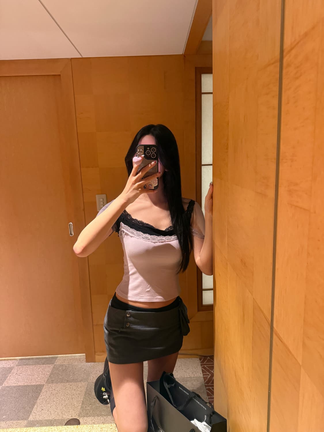 카모 착용 Waist Point Classic Skort Gray 상품이미지4