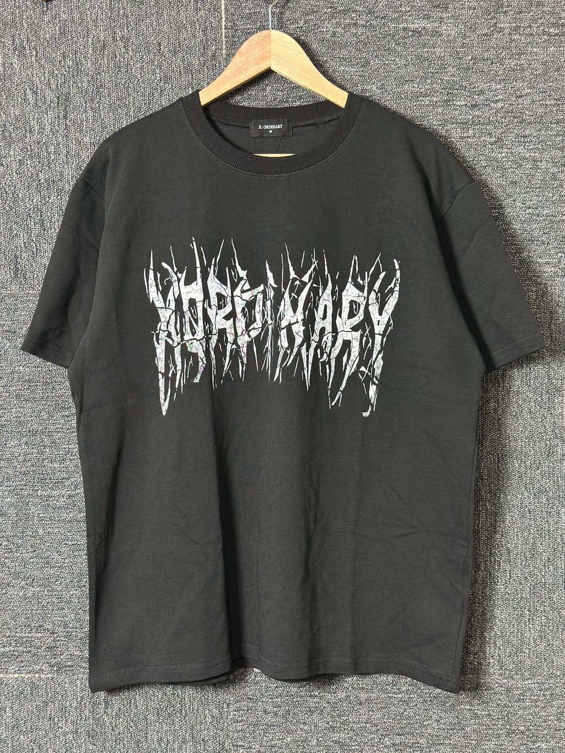 X:ORDINARY 블랙 프린팅 티셔츠 50 상품이미지1