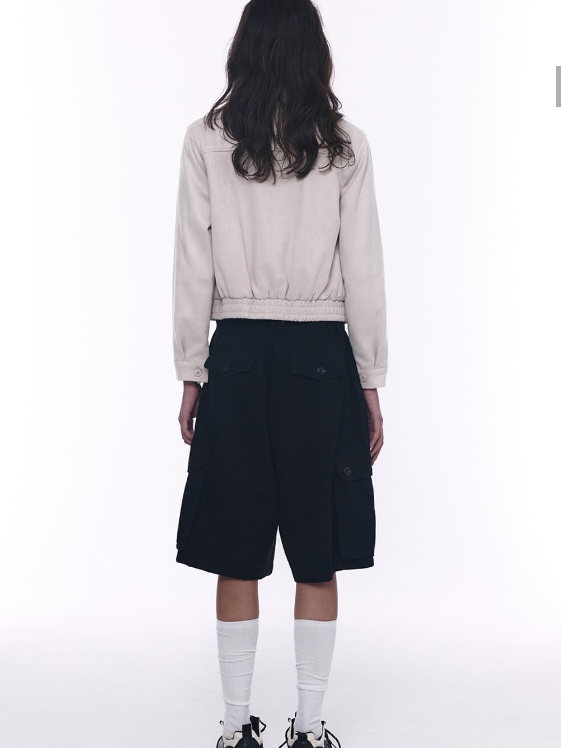 플레이스스튜디오 투웨이 블루종 스웨이드 밴딩 점퍼 자켓 [아이보리] 상품이미지4