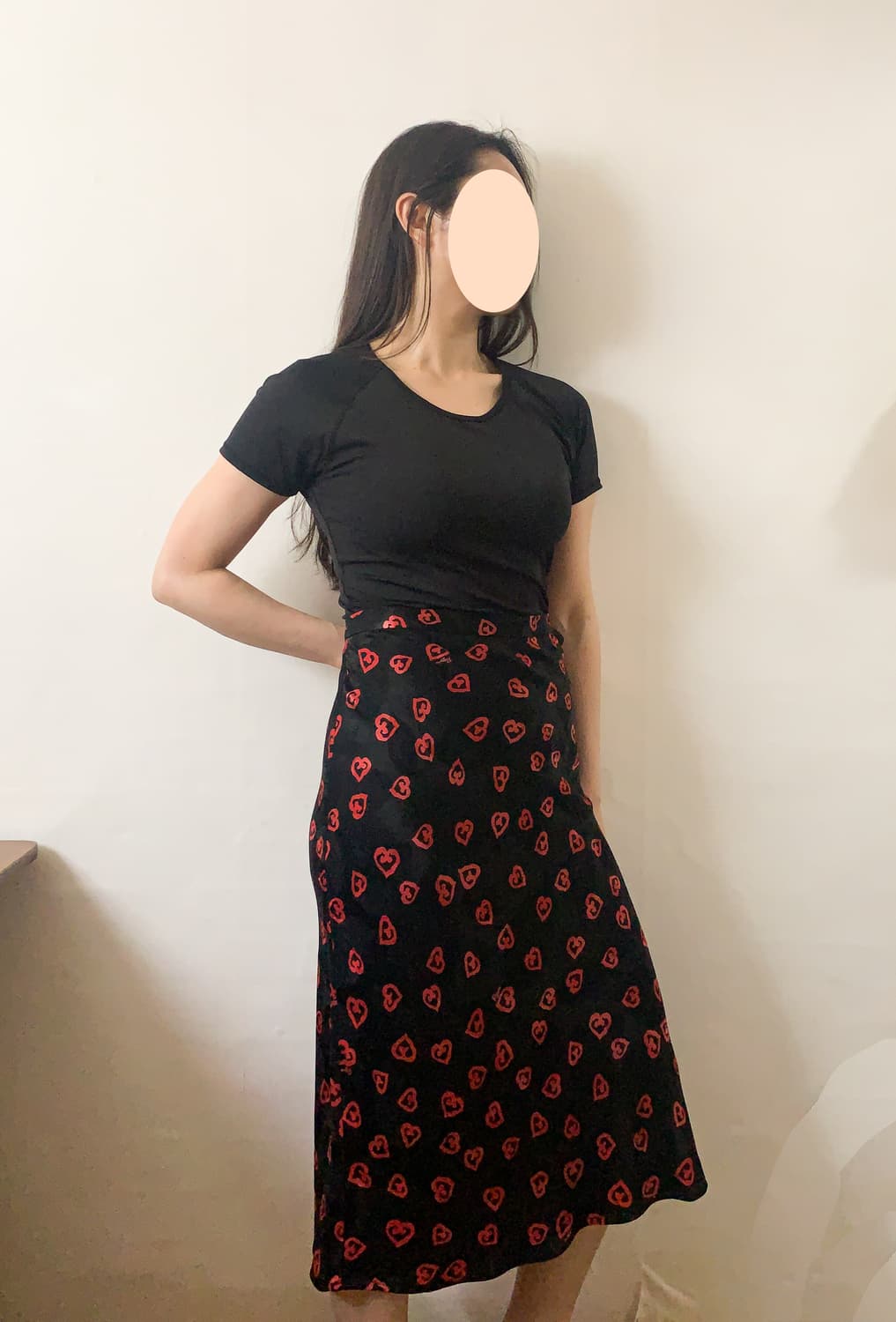 [FR36] 루즈 후즈 Rouje 하트 패턴 롱 스커트 상품이미지8