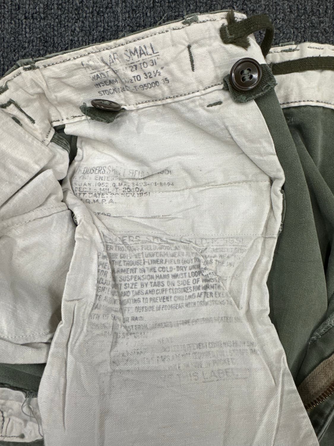 S)50’s 밀리터리 빈티지 U.S ARMY M-51 필드팬츠 상품이미지4