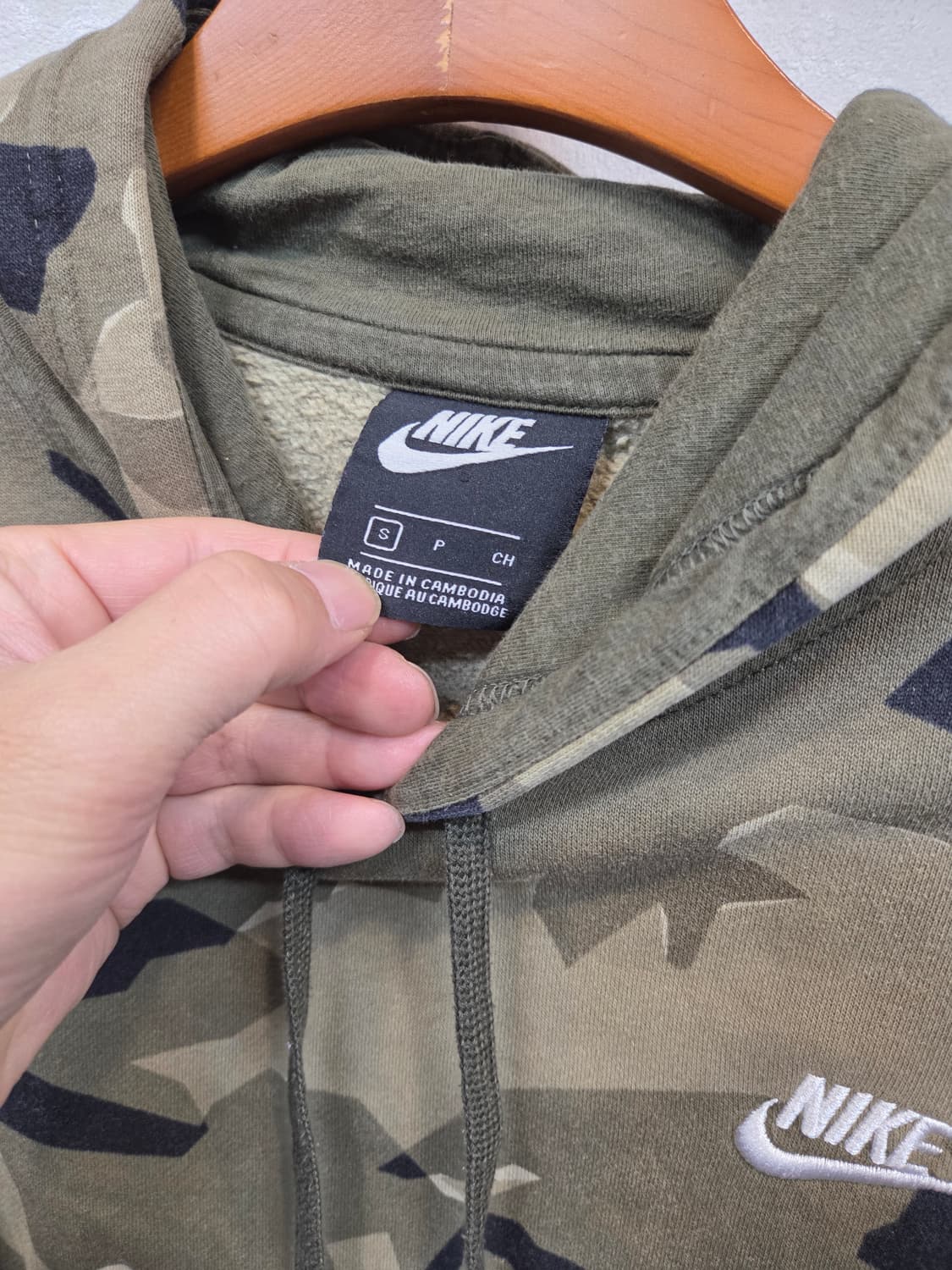나이키 해외판 nsw 클럽 기모 카모 후드티 s 상품이미지3