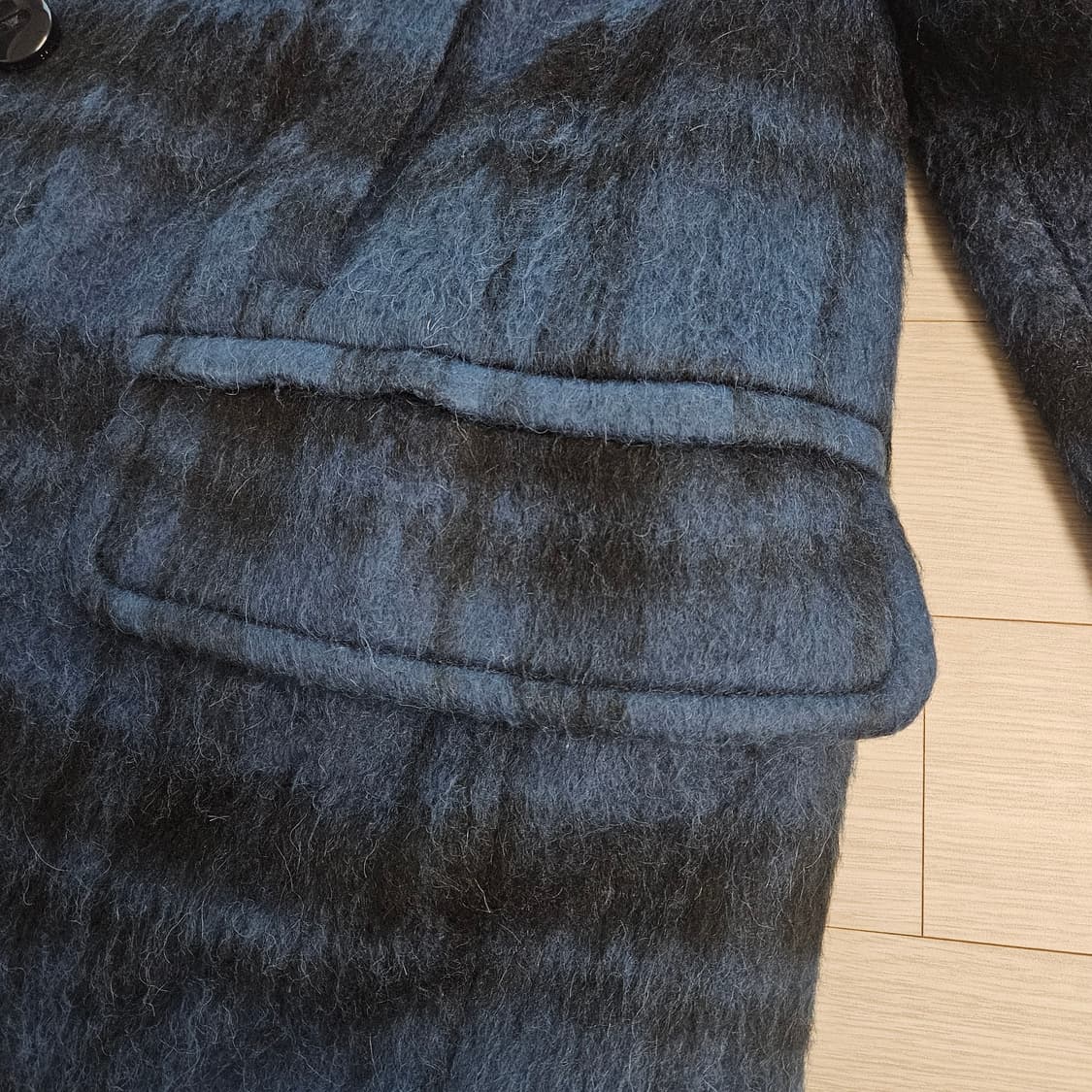 코치 체크 네이비 코트 상품이미지7