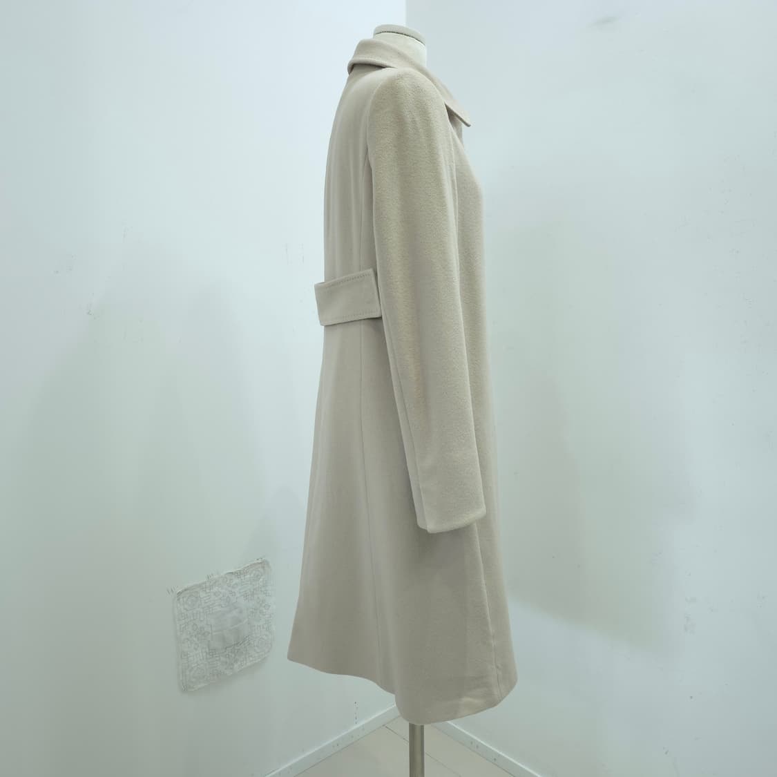 SANYO 무드베이지 울 혼방 히든버튼 롱 코트 상품이미지2