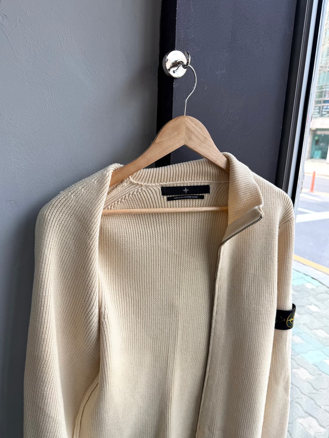 100/ 스톤아일랜드 2000AW 와펜 골지 니트 집업 상품이미지7