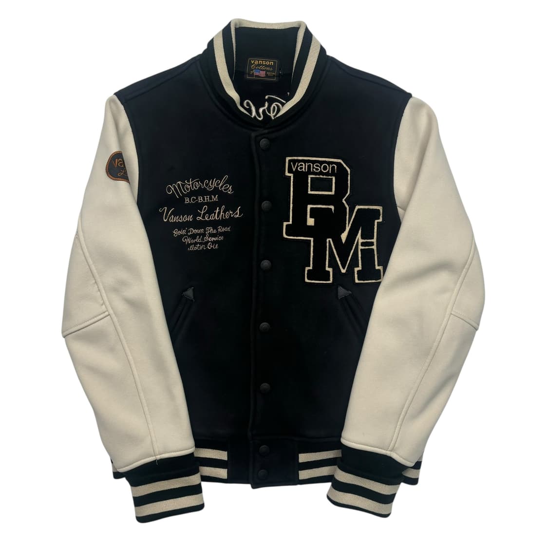 밴슨 레더 모터 싸이클 바시티 자켓 L 상품이미지1