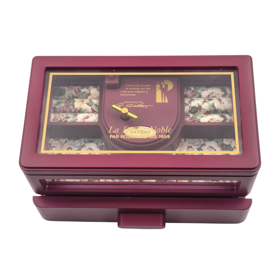 90s 로지에 플로랄 패브릭 오르골 보석함 상품이미지3