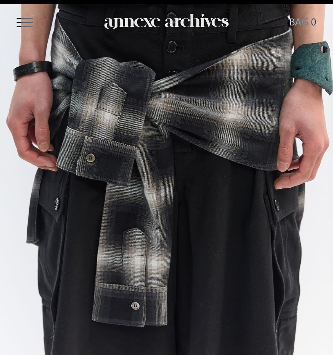 Annexe Archive PLAID DETACH SHORTS BLACK 상품이미지2