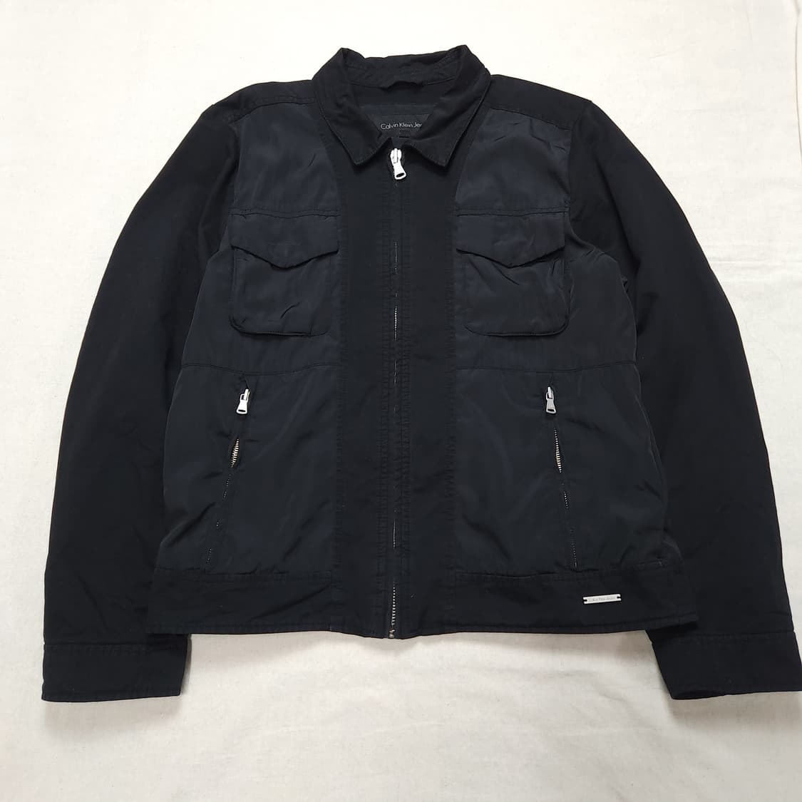 [L] 캘빈클라인 진스 투포켓 믹스패널 자켓 (100~105] 상품이미지1