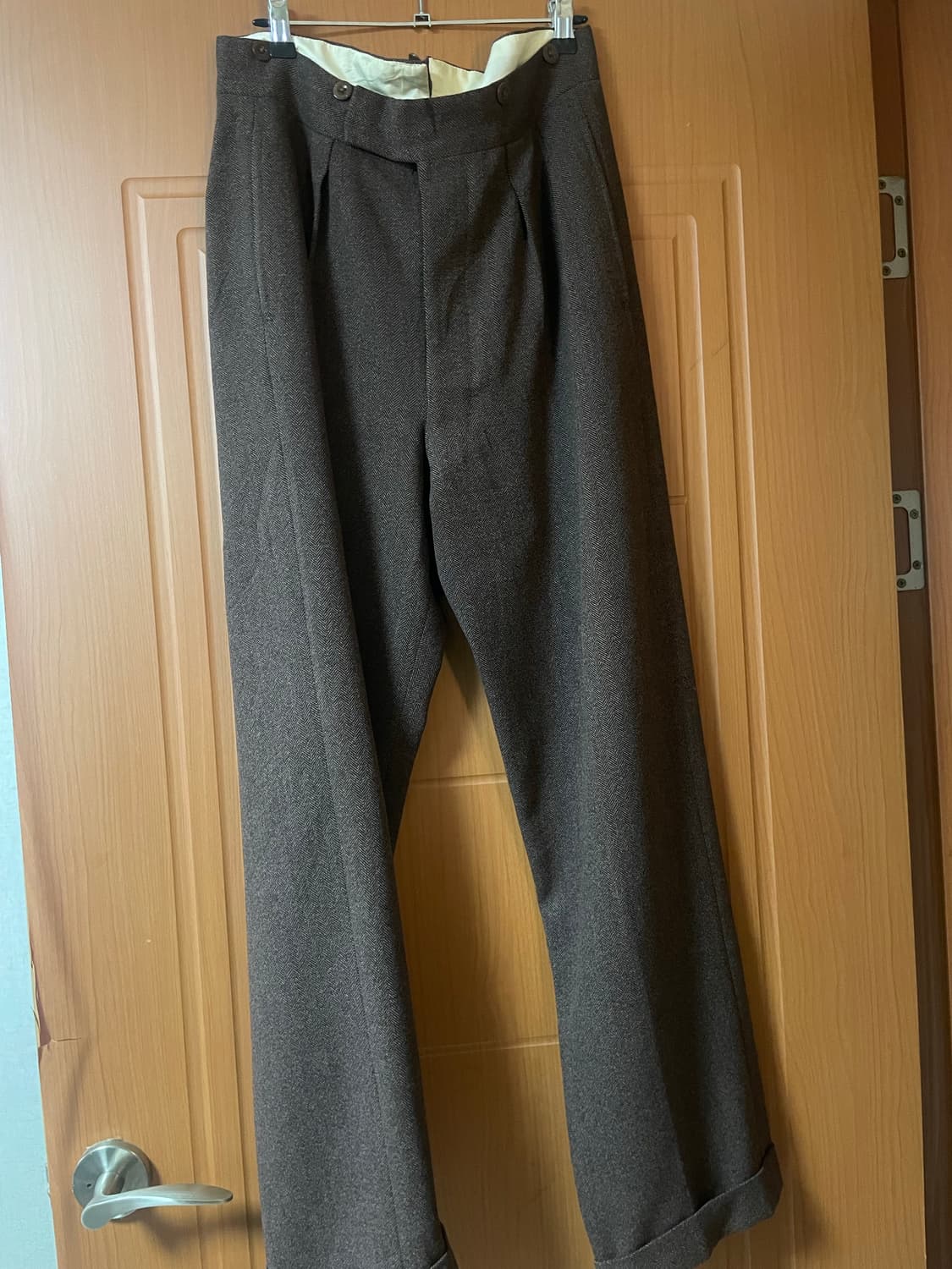 40's 영국생산 울 트라우저 브라운 상품이미지2