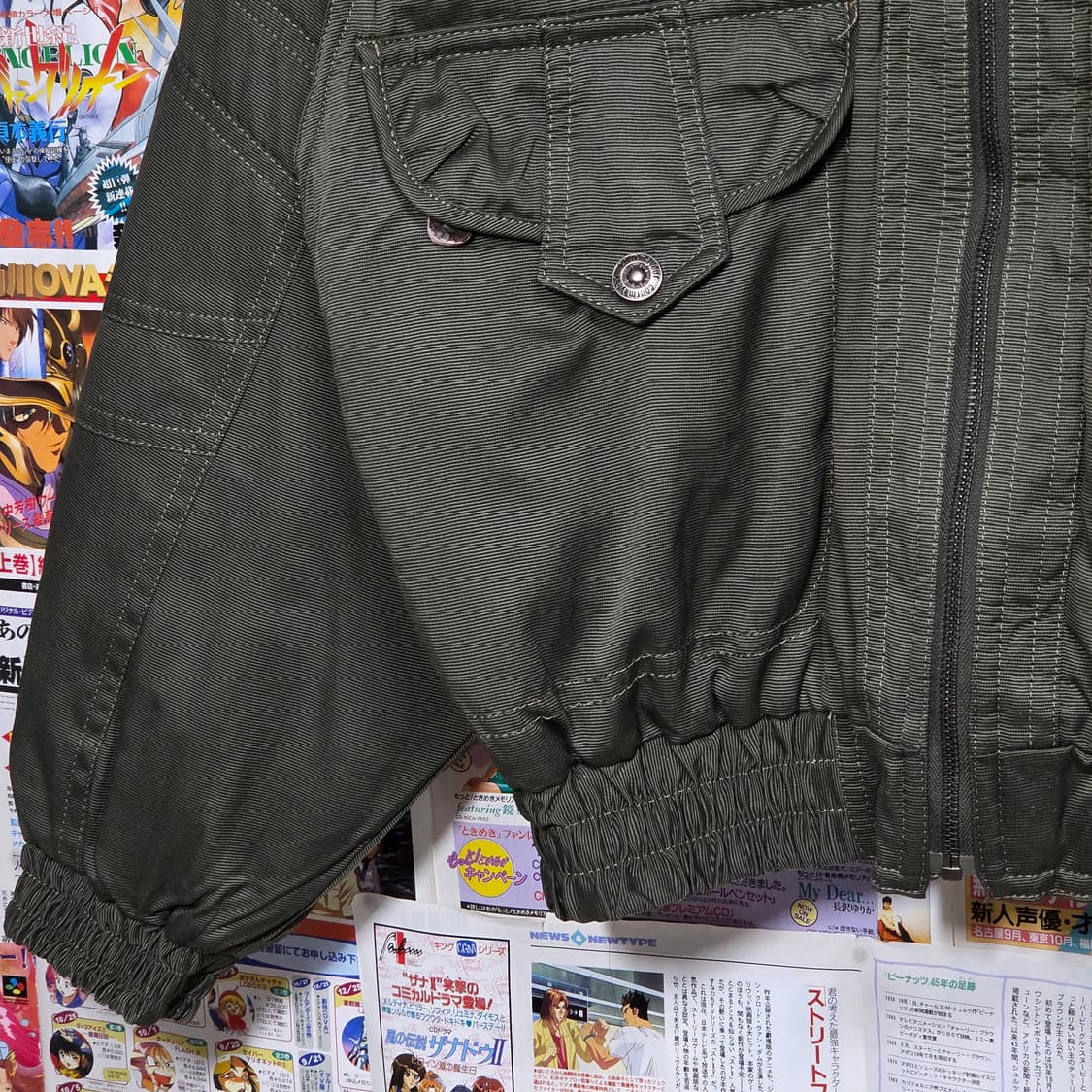 JPN 밀리터리 퍼 후드 카키 누빔 점퍼 상품이미지5