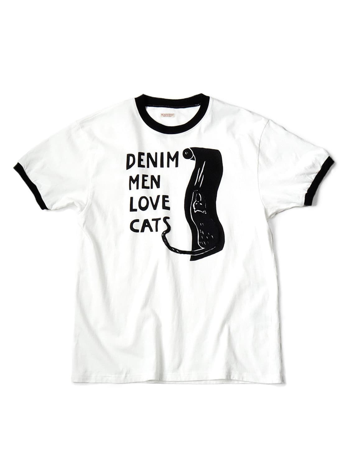 캐피탈 20 저지 링거 티셔츠 데님 맨 러브 캣 스크래치 Pt 화이트 3 상품이미지1