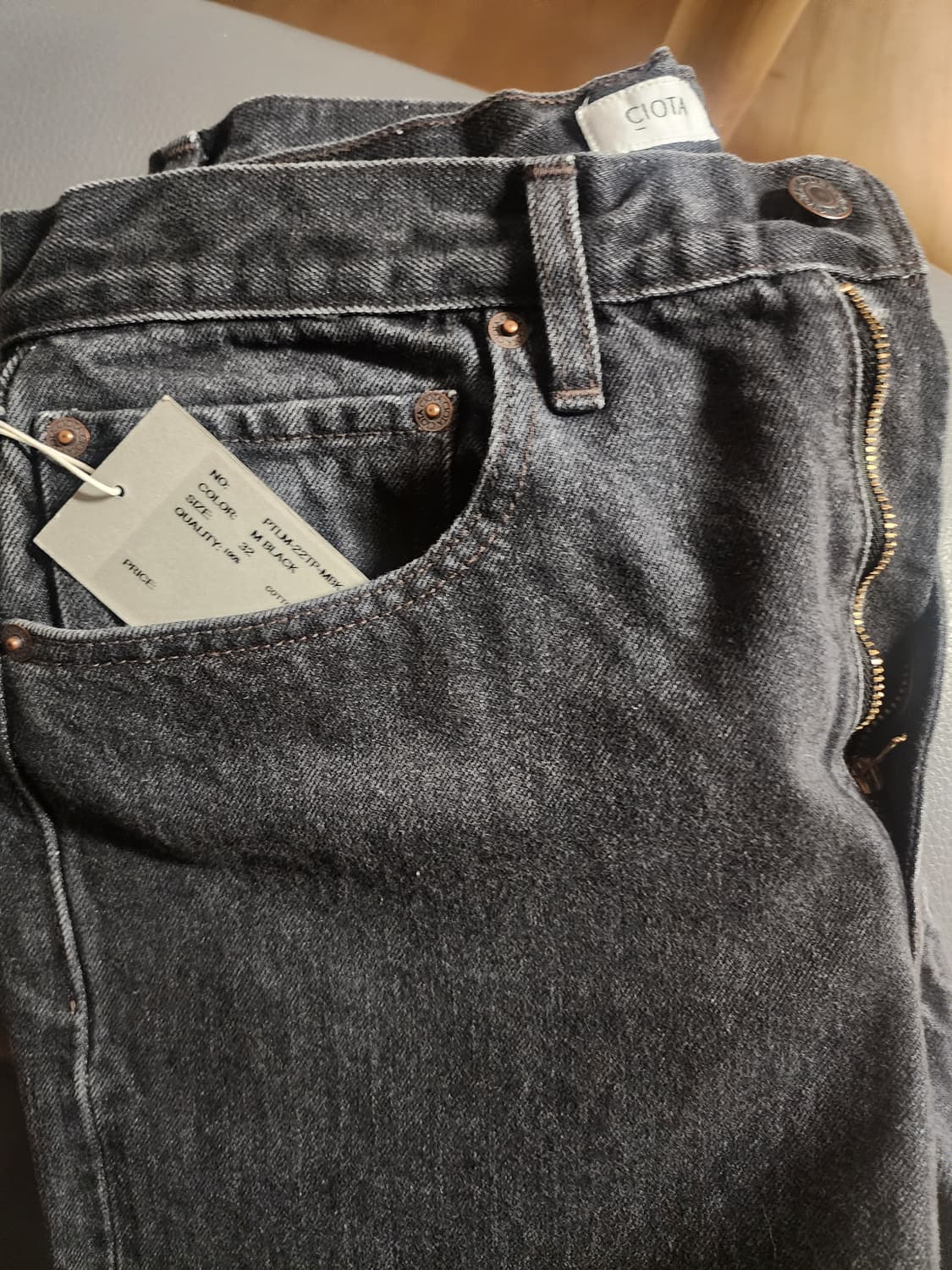 [최저가]CIOTA 뉴테이퍼드 미디엄블랙 흑청 32 새상품 상품이미지1