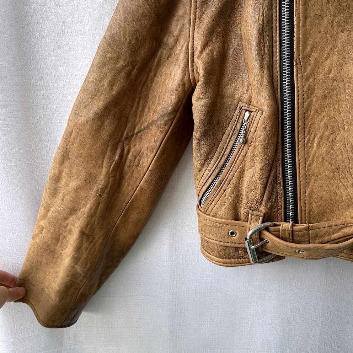 Ken Market Made in England 레더 자켓 카멜 M 상품이미지3