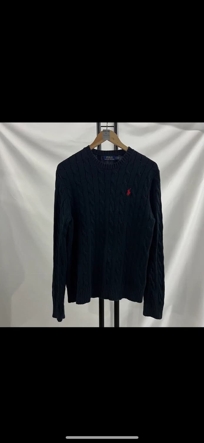 [정품/M] 폴로 랄프로렌 네이비 꽈배기 케이블 니트 상품이미지1