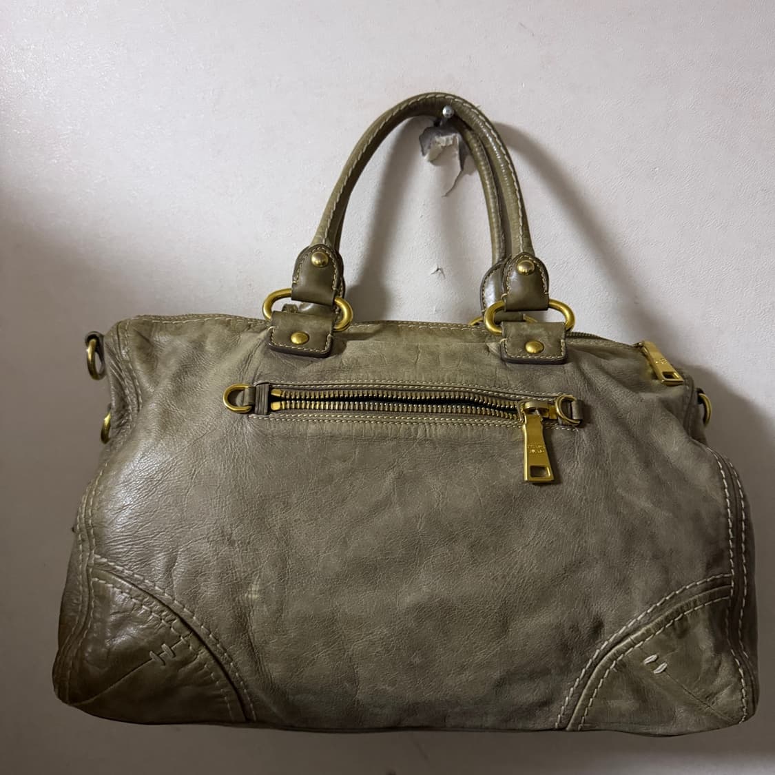 프라다 비텔로 샤인 빈티지 레더 토트백 상품이미지6