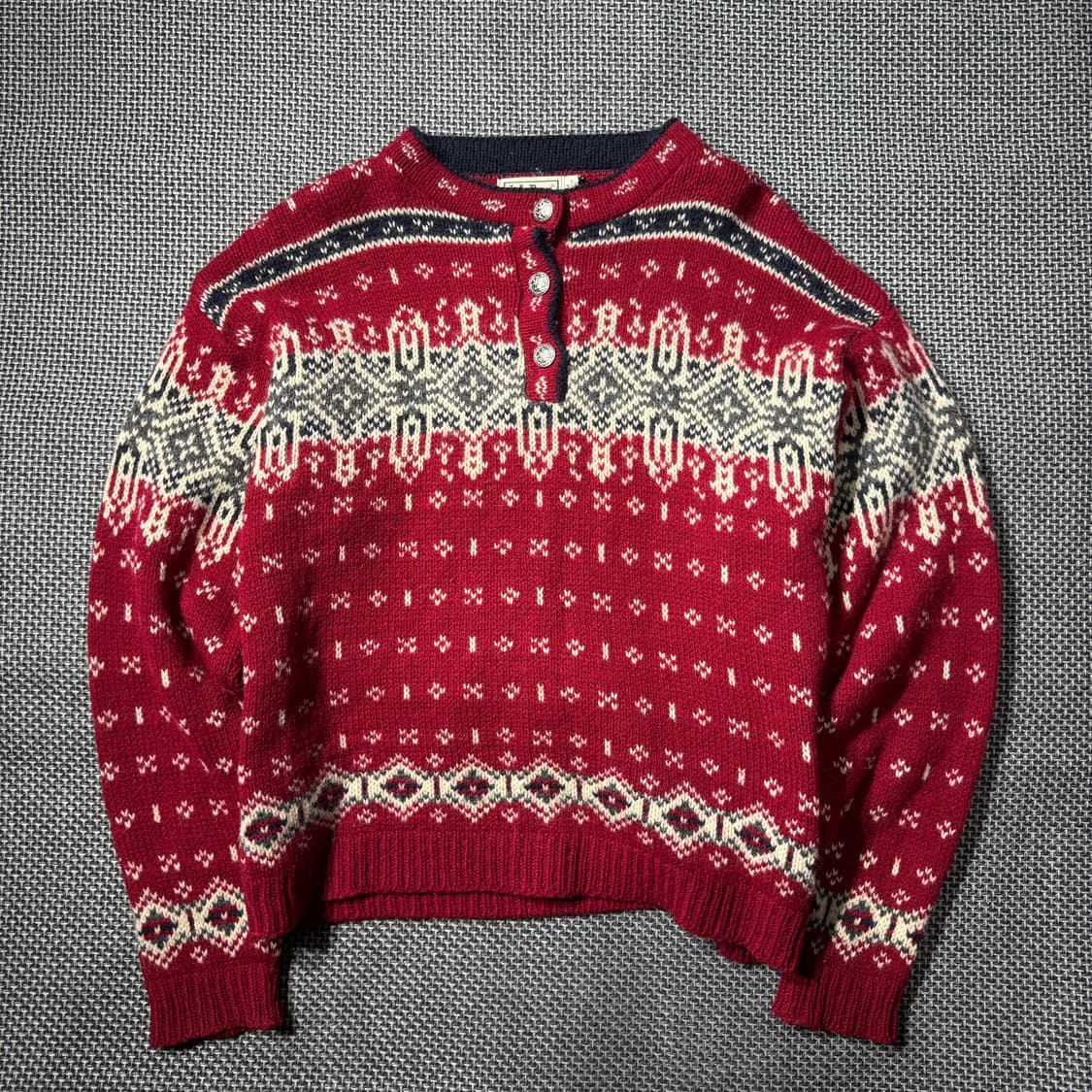90s 엘엘빈 노르딕 스웨터 레드 ( M/OLD-8323 ) 상품이미지1