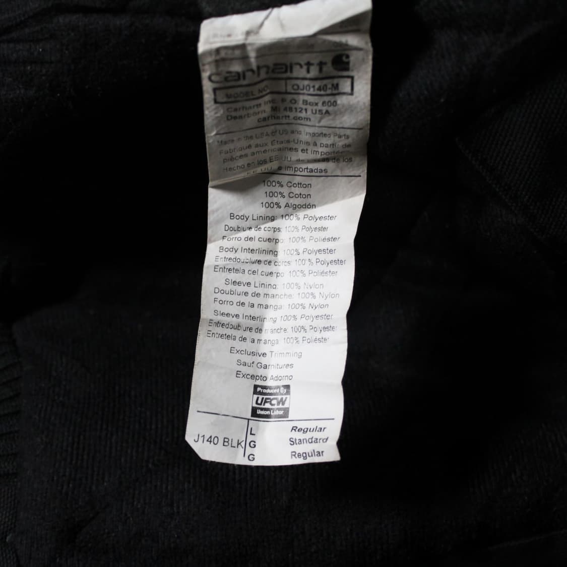 Carhartt 칼하트 J140 블랙 워크 자켓 상품이미지5