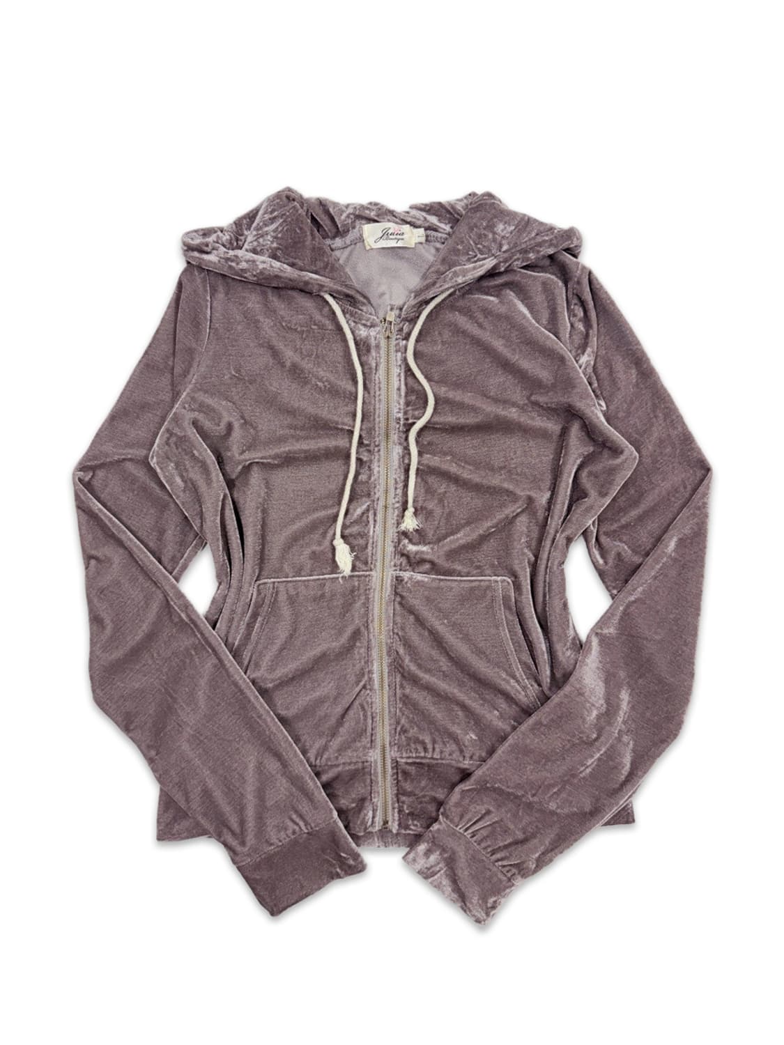 빈티지 핑크 로즈 벨벳 후드집업 부츠컷 셋업 상품이미지2