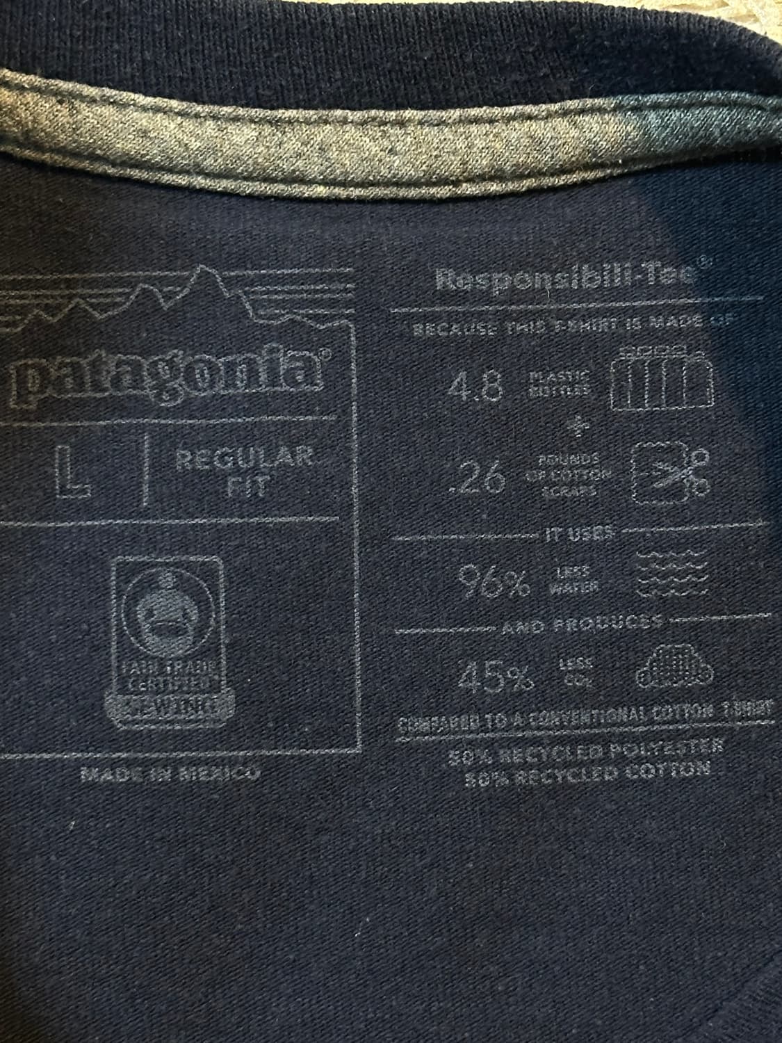 파타고니아 PATAGONIA 백프린팅 반팔 티셔츠 네이비 상품이미지5