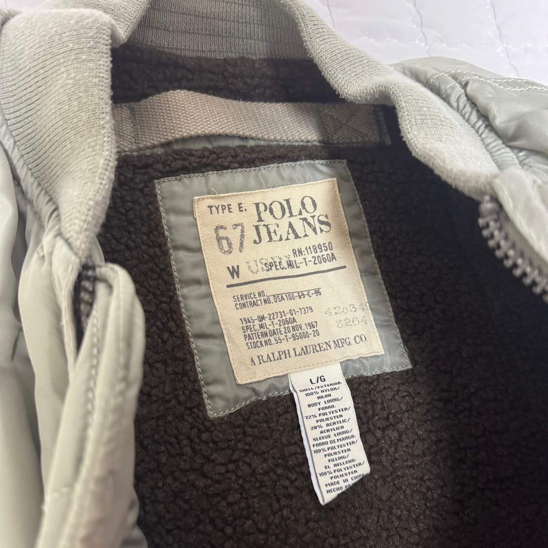 폴로 랄프로렌 진스 MA-1 블루종 자켓 L 105 상품이미지4