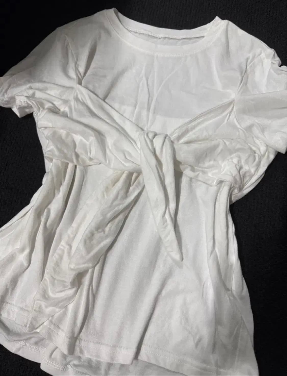 아야즈 빈티지 화이트 반팔 탑 아카이브 상품이미지2