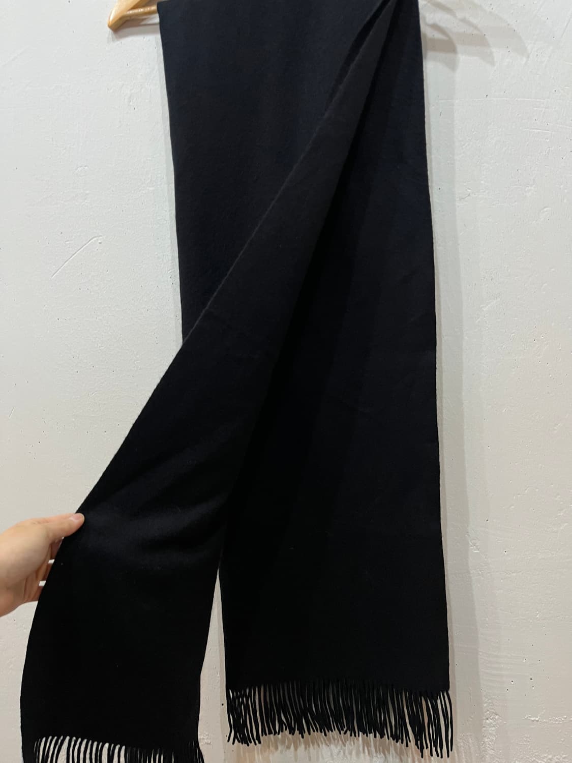 캐시미어100% 숄 머플러 블랙 상품이미지4