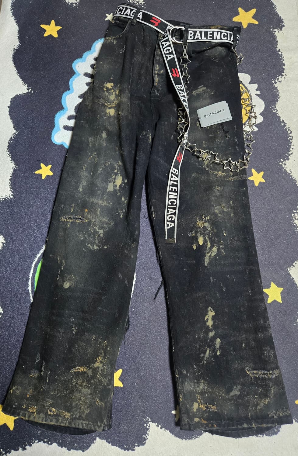 발렌시아가 슈퍼 하드 디스트로이드 데님 팬츠 청 바지 진 라지 배기 블랙 상품이미지6