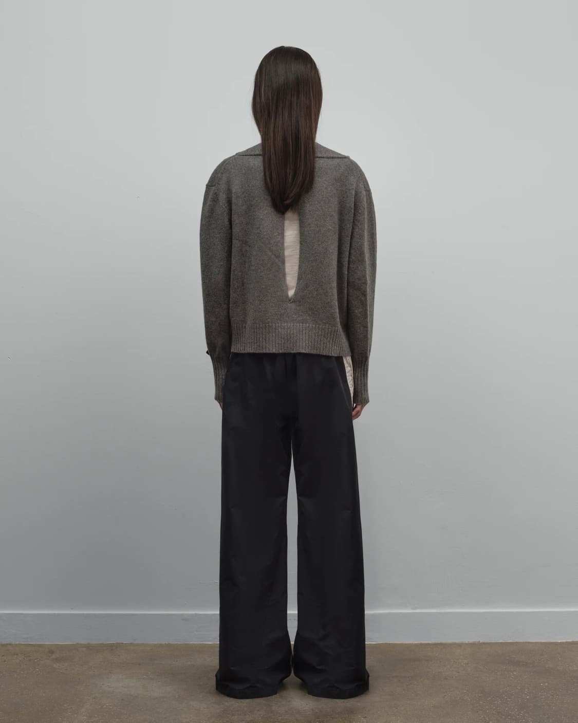 [XS,S,M]커미션 25fw 머플러 캐시미어 니트/그레이 상품이미지4