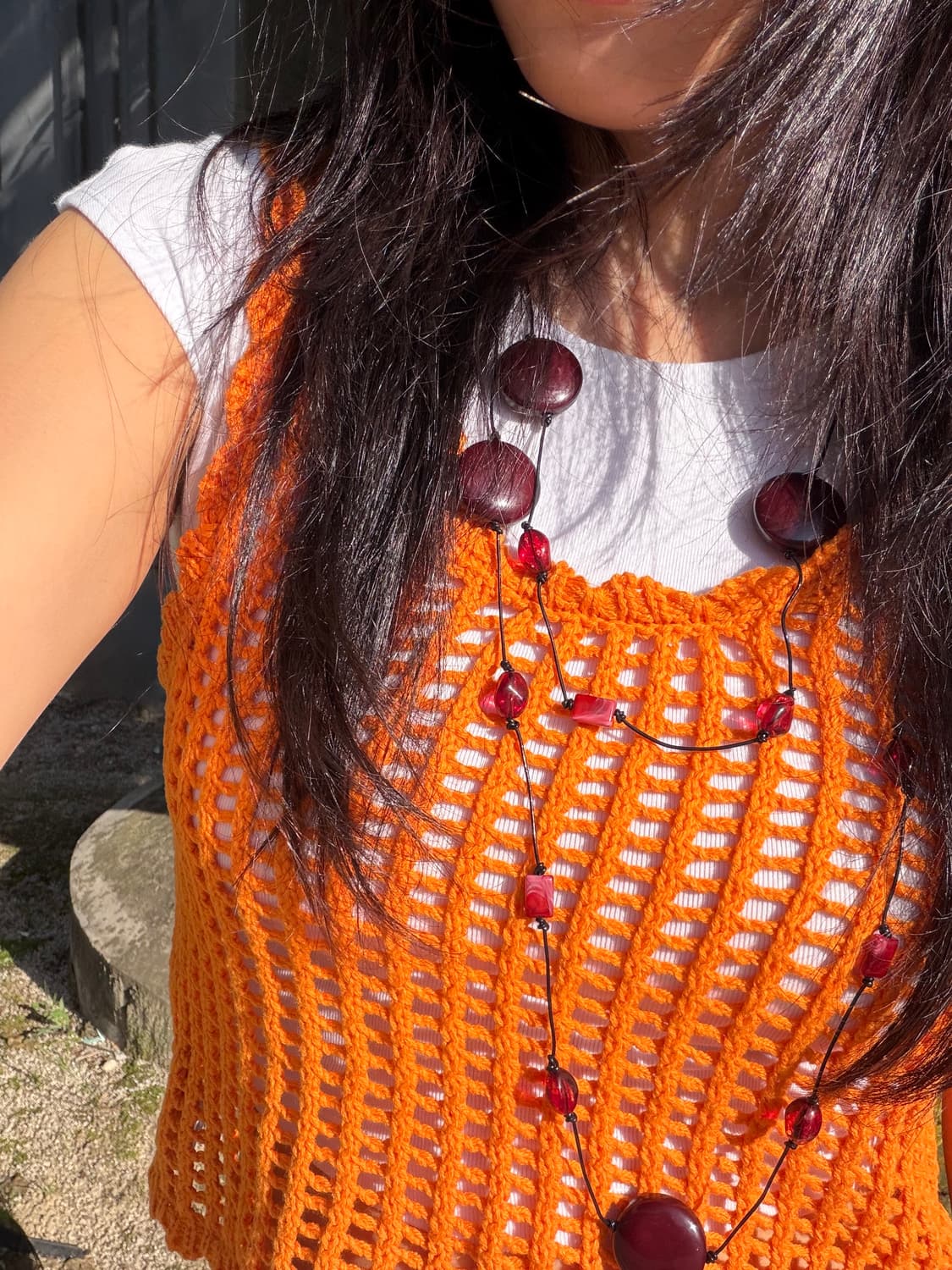 vintage orange kint sleeveless  상품이미지2