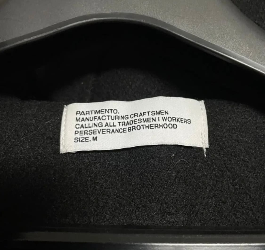 (M)파르티멘토 오버사이즈 멜톤 더플 롱 코트 블랙 상품이미지2