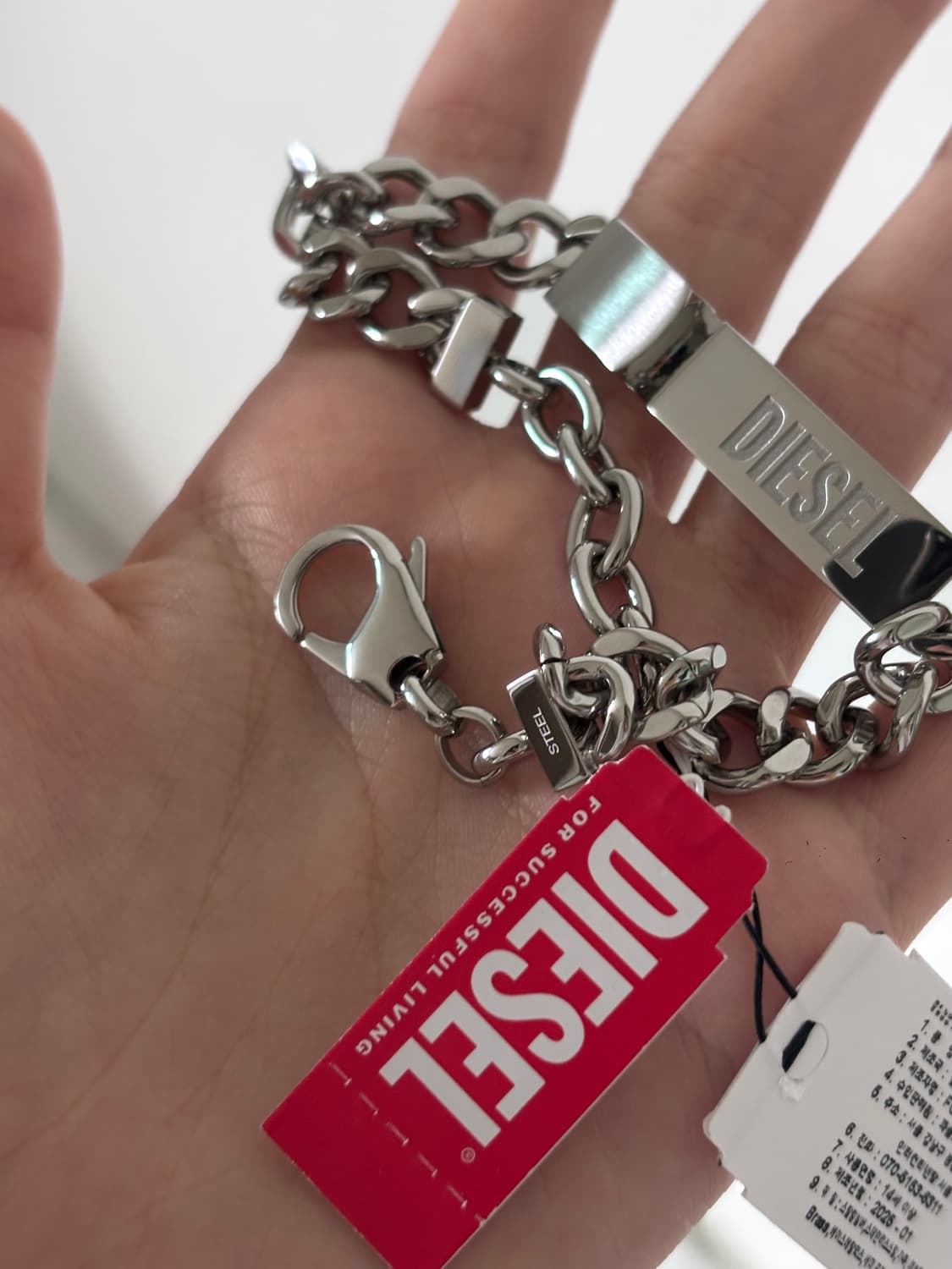 Diesel Dx0966 Logo ID Tag Bracelet Silve 상품이미지1