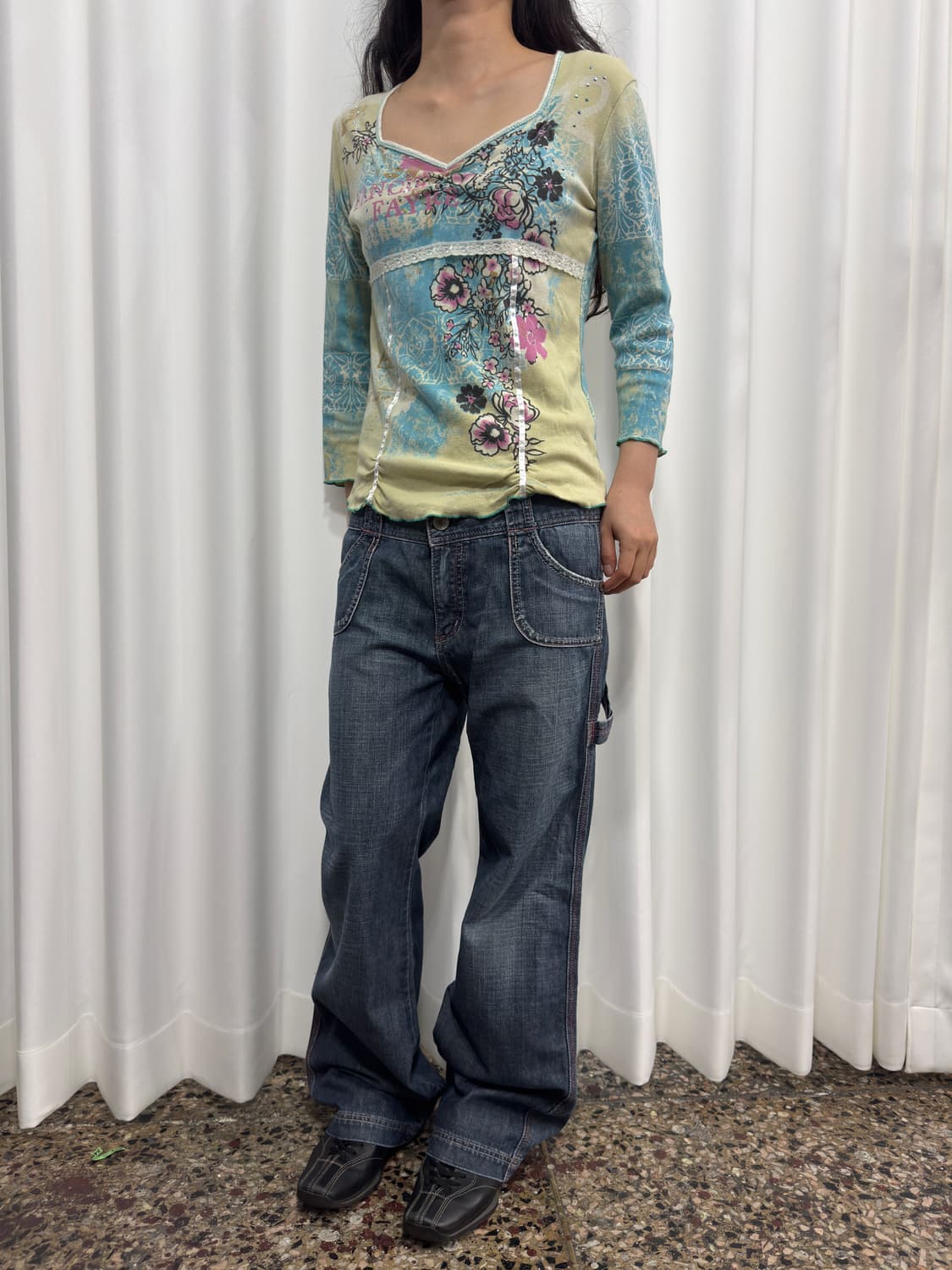 denim pink stitch pants 상품이미지5