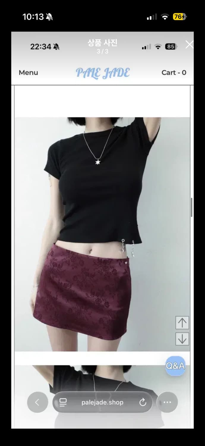 페일제이드 플라워 자카드 새틴 미니 스커트 상품이미지3