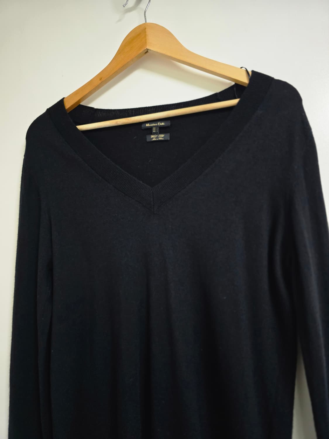 마시모두띠 실크 블랙 브이넥 니트 L 상품이미지6