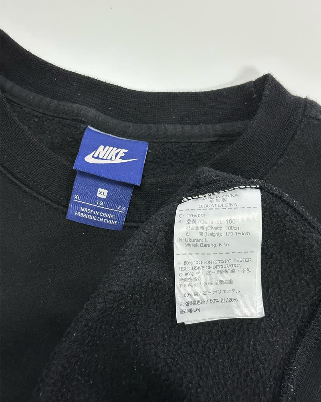 나이키 기모 맨투맨 블랙 상품이미지3