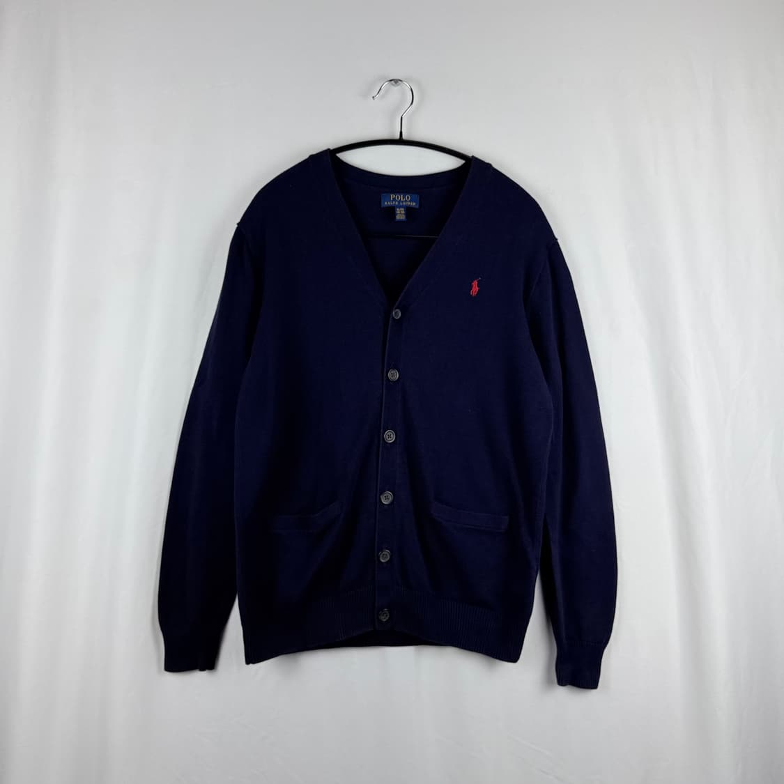 (XL) 폴로 랄프로렌 키즈/우먼스 코튼 브이넥 가디건 네이비 상품이미지2