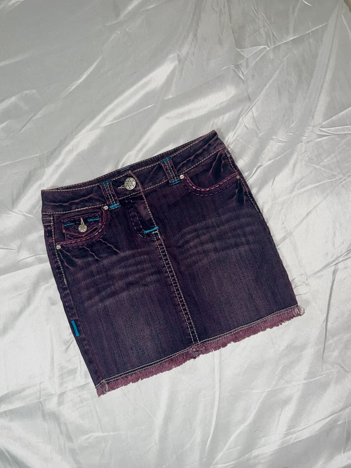 ✨vintage purple punk skirt 워싱 goth y2k✨ 상품이미지1