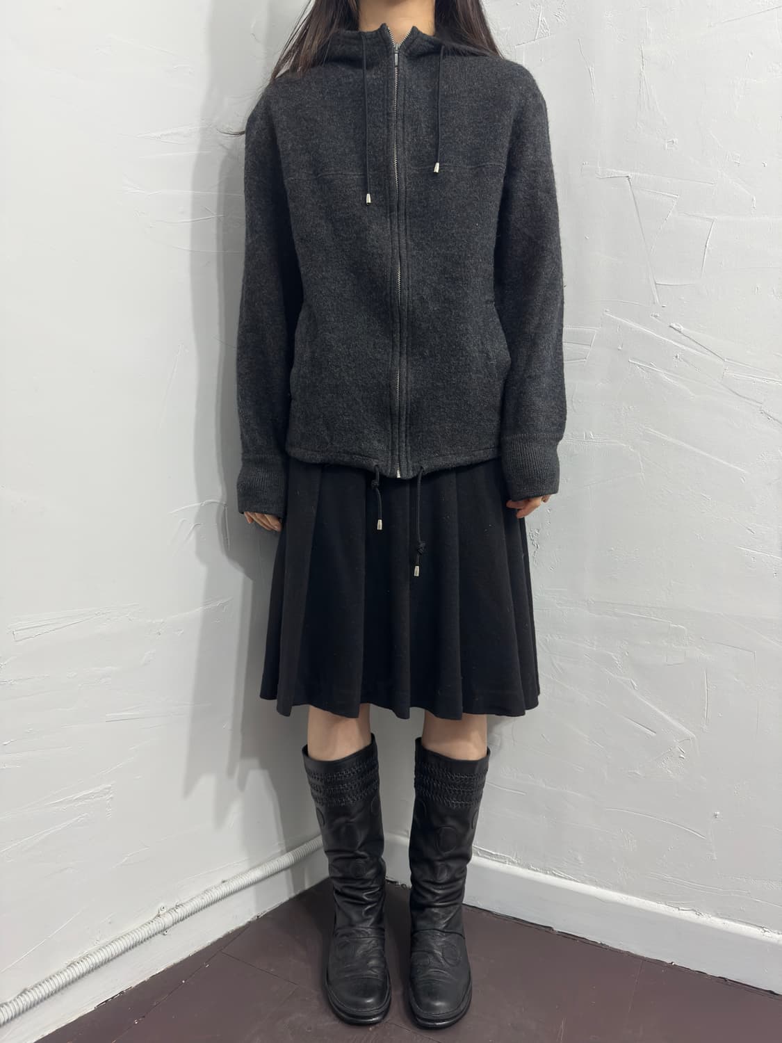 wool hood zipup 상품이미지2