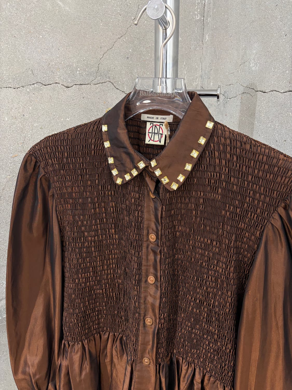90’s 장폴고티에 스터드 카라 셔링 셔츠 상품이미지3