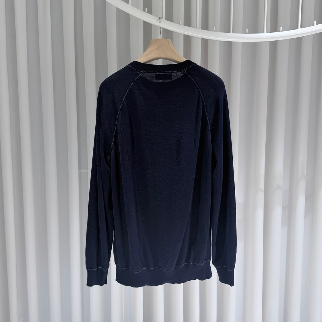 (A+/54) / 브루넬로 쿠치넬리 린넨 코튼 라글란 니트 네이비 상품이미지5