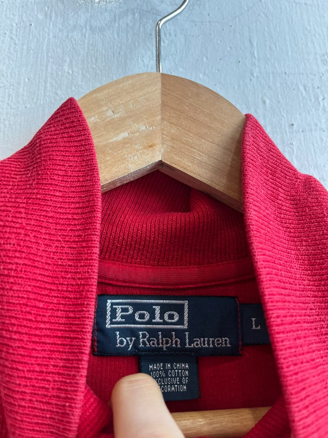 폴로랄프로렌 반집업 코튼 니트 레드 L 상품이미지3