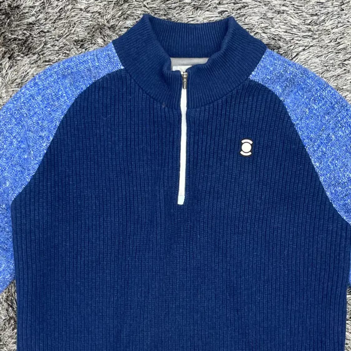 와이드앵글 남성 골프 울 100% 방풍 반집업 (100) 상품이미지2