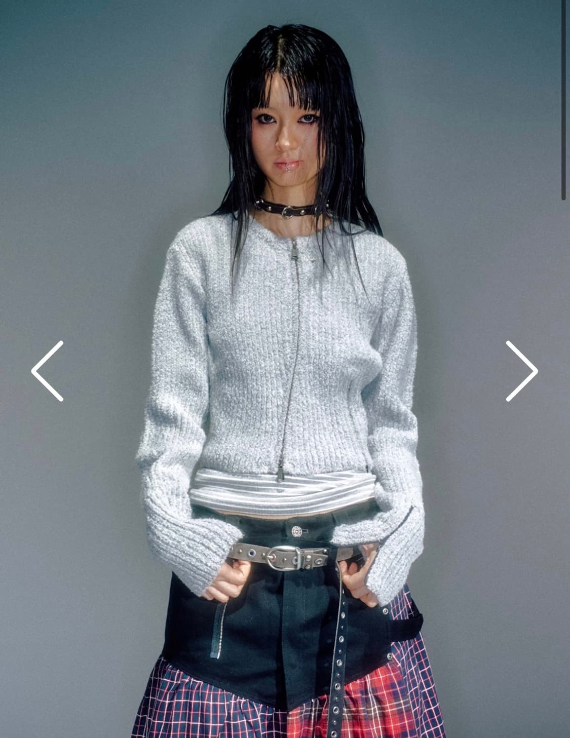 NEAH KNITTED ZIP-UP GREY 상품이미지1