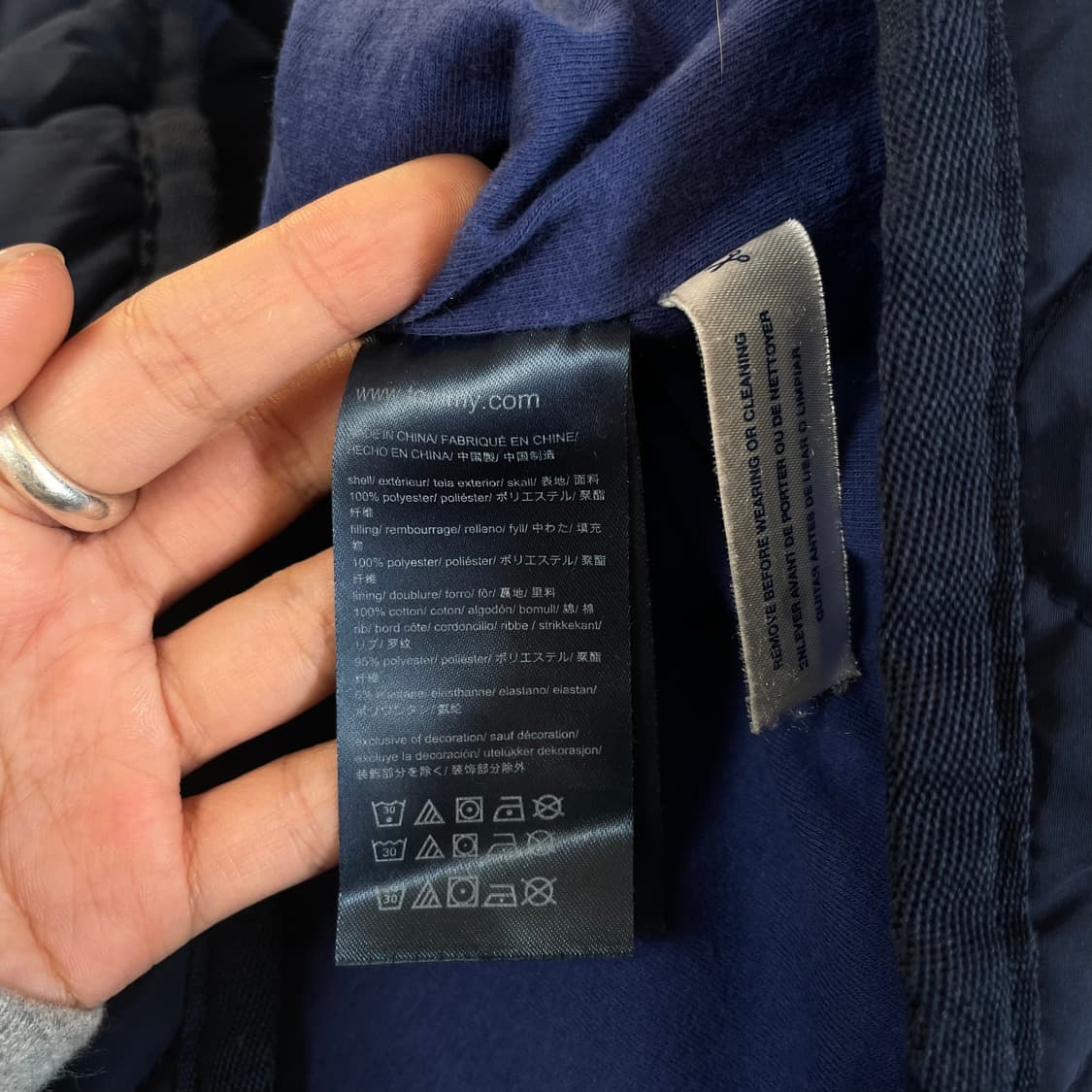 타미힐피거 네이비 경량 퀄팅 패딩 조끼 XL 상품이미지5