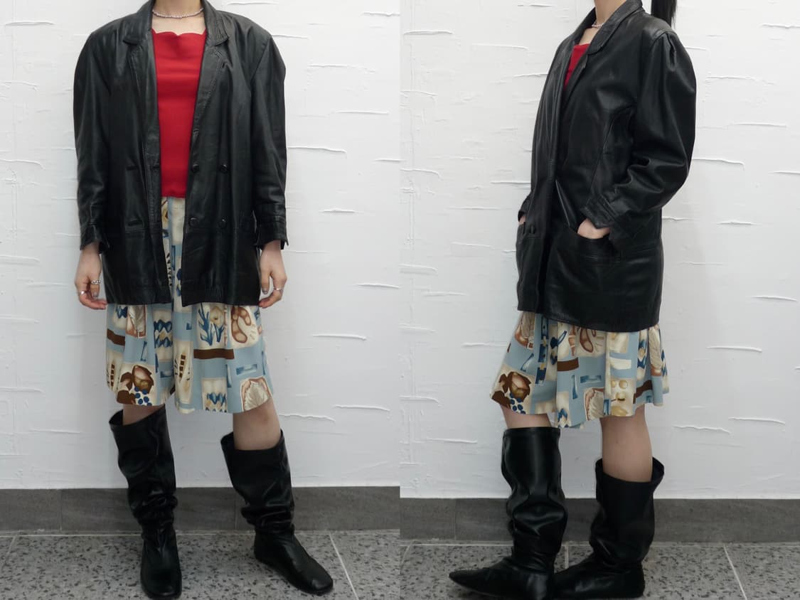 Overfit vintage leather jacket 상품이미지3