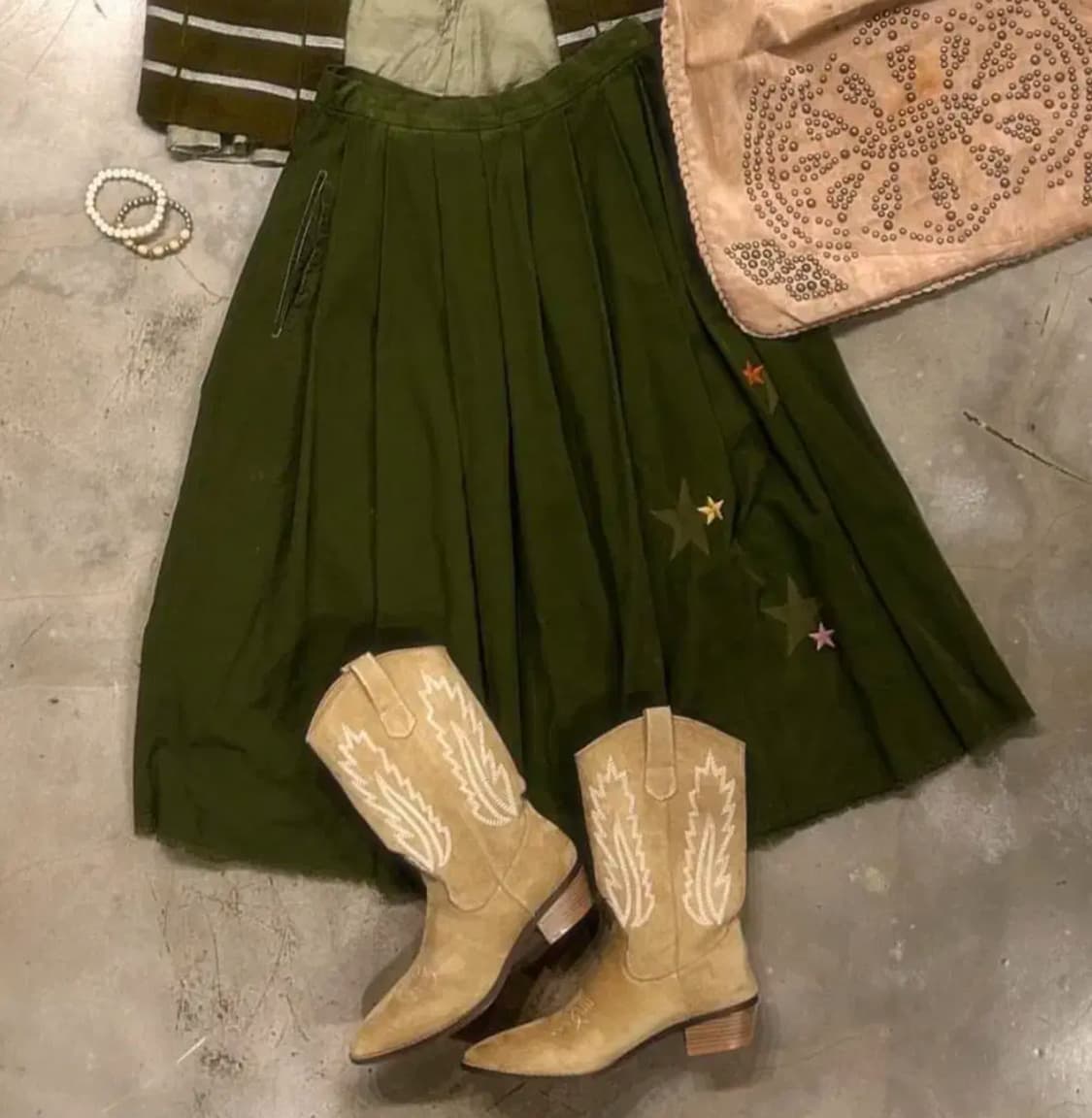 빈티지 별 스타 스커트 상품이미지1