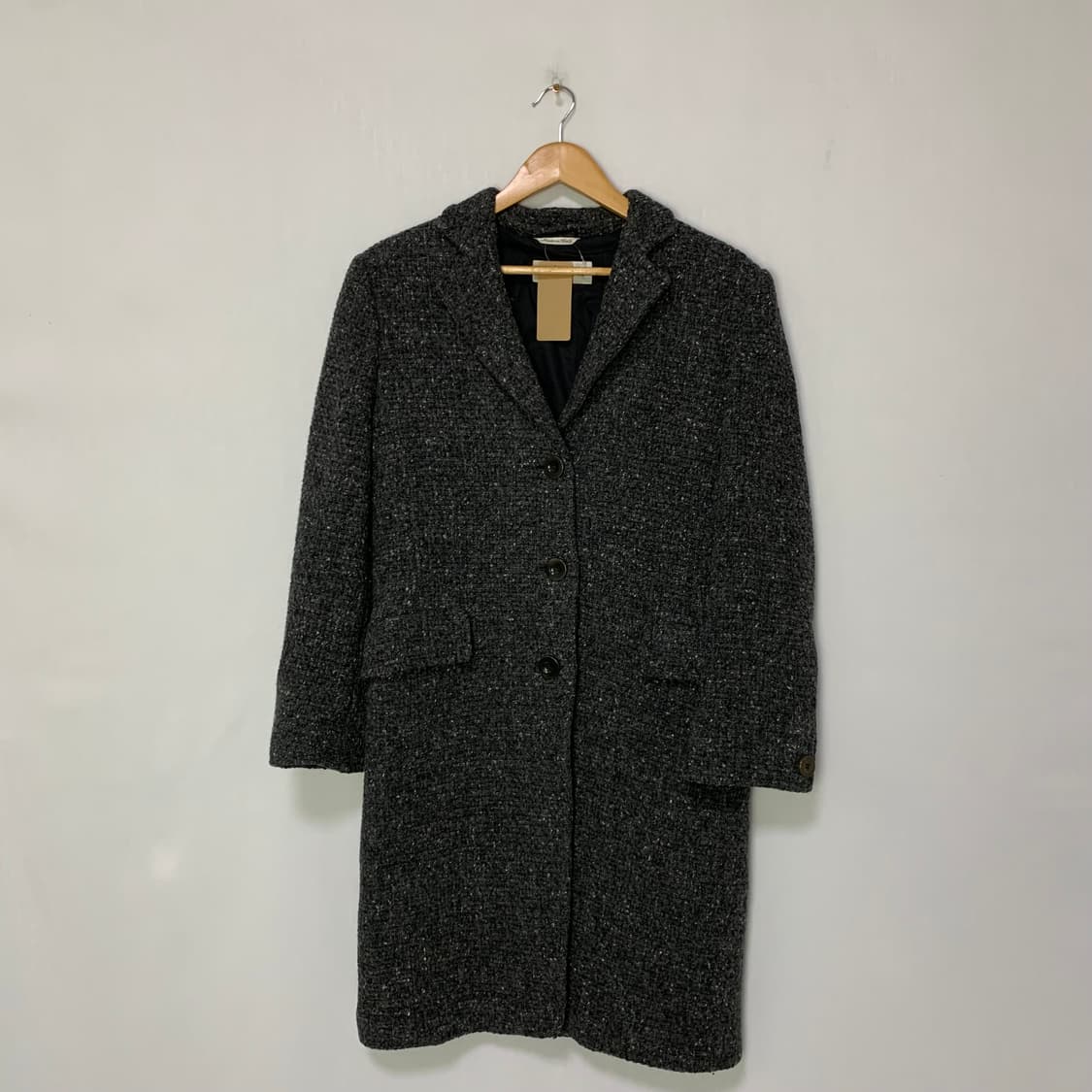 스포트막스 막스마라 빈티지 울 트위드 롱 코트 차콜 상품이미지1