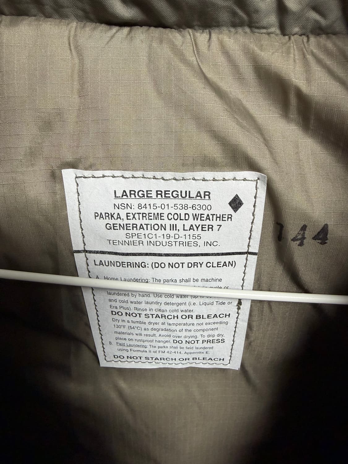 [L-레귤러] 미군 오리지날 레벨7파카 프리마로프트 테니어사 상품이미지4