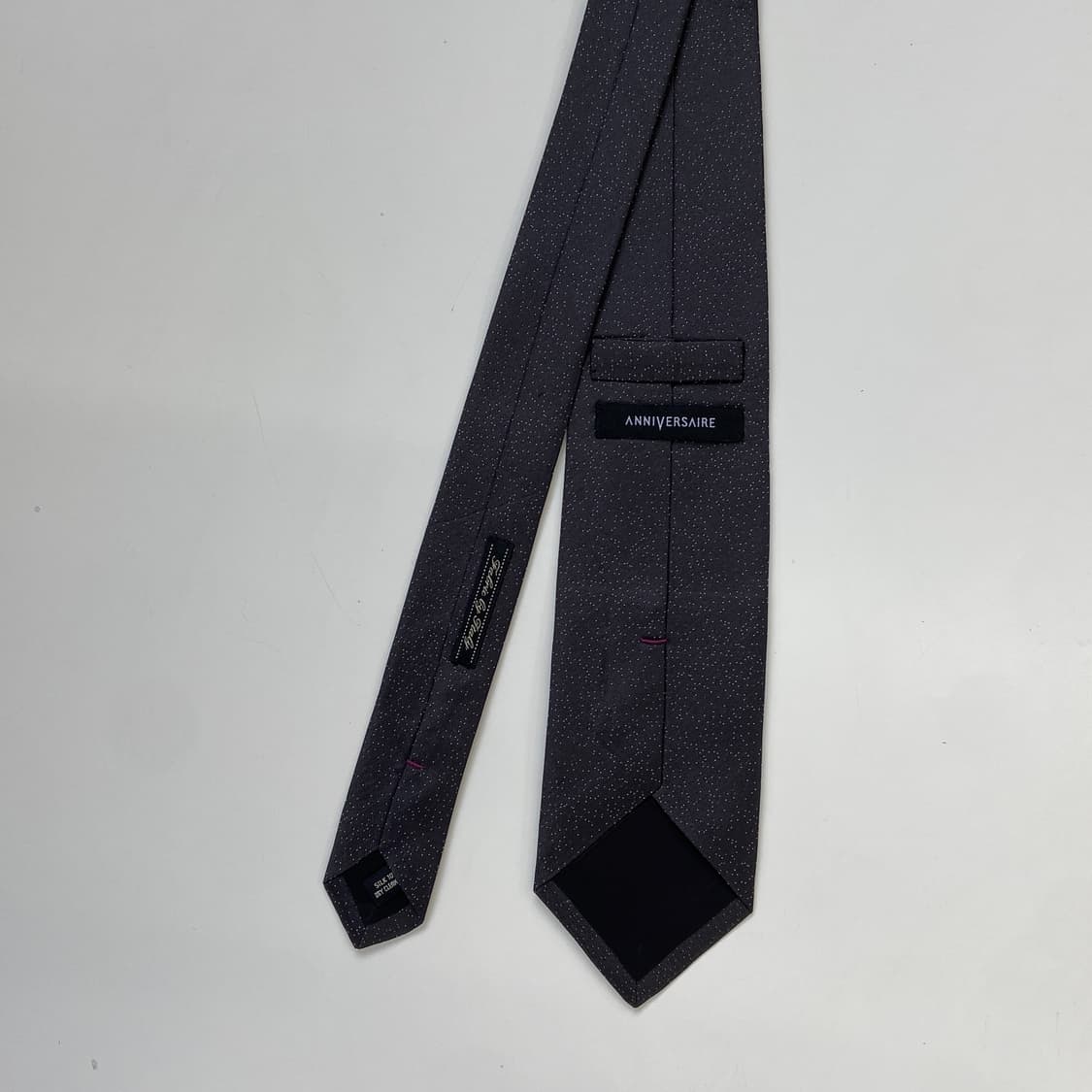 ANNIVERSAIRE 정품 블랙 실크 넥타이 8.2cm 상품이미지3